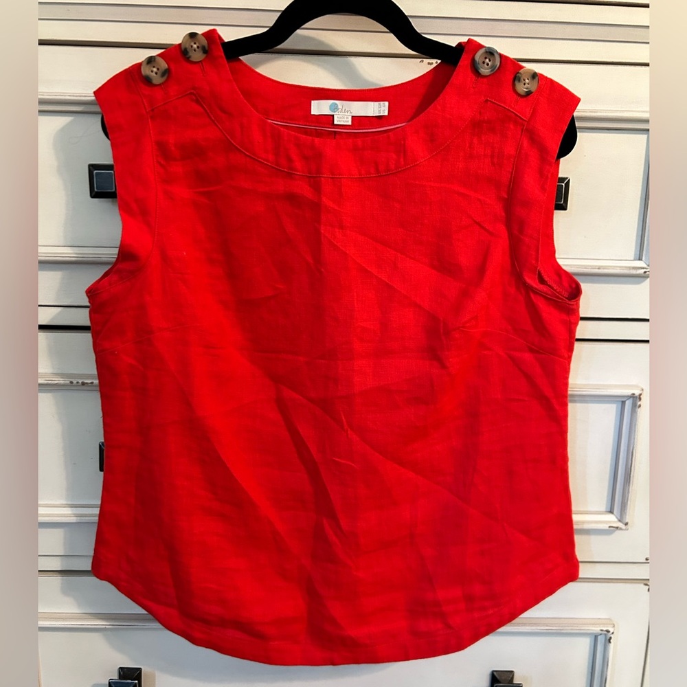 Boden Red/orange Linen Tank Size 6